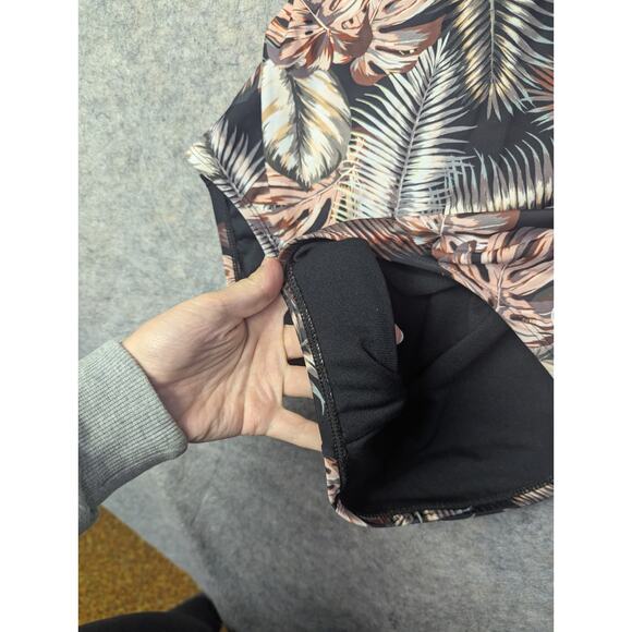 Hurley One Piece Rash Guard Set L/XL Black Floral Long Sleeve SPF 50+ Swim Suit - Picture 5 of 9